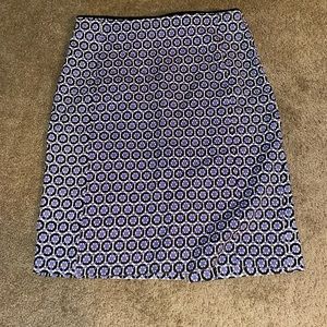 H&M size 8 Blue & Black Patterned Pencil Skirt